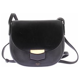 Céline Sac "Trotteur" cuir noir Noir
