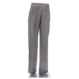 Céline Pantaloni a quadri bianchi e neri Nero