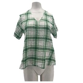 Autre Marque Bluse mit grün-weißem Karomuster Grün