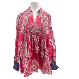 Etro Red Cotton Blouse Size 40 Red