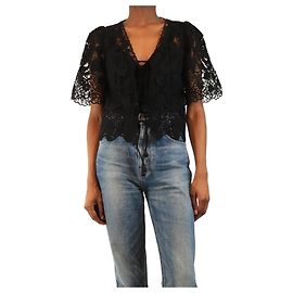 Sea New York Black lace tie-front blouse - size XS Black