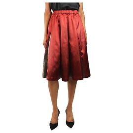 Comme Des Garcons Midirock aus Satin in Rot und Grau - Größe XS Rot