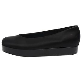 Loro Piana Black satin platform flats - size EU 39.5 Black