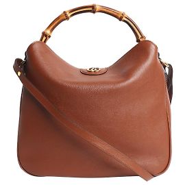 Gucci Bolsa de ombro Diana em bambu marrom Marrom