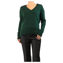 Prada V-Ausschnitt-Pullover in Dunkelgrün - Größe UK 8 Grün