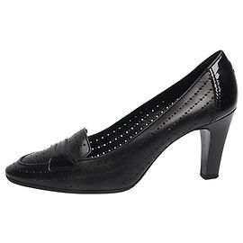 Chanel Escarpins en cuir perforé noir - taille EU 40.5 Noir