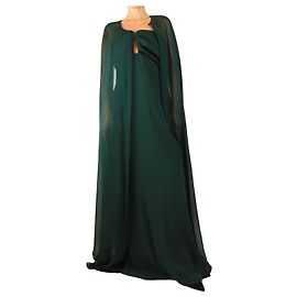 Roland Mouret Robe maxi à cape émeraude - taille UK 14 Vert