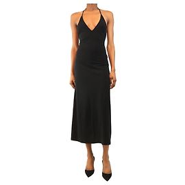 Khaite Vestido lencero de cuello halter negro - talla XS Negro