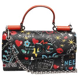 Dolce & Gabbana Portafoglio con catena Dauphine nero Nero