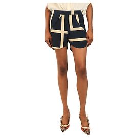 Totême Navy silk geometric-print shorts - size XS Navy blue