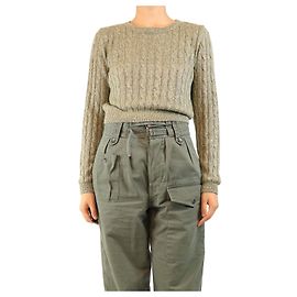 Brunello Cucinelli Grüner Strickpullover mit Pailletten - Größe S Grün