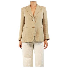 Autre Marque Neutral linen blazer - size UK 8 Other