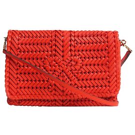 Anya Hindmarch Bolsa transversal de couro trançado vermelho Neeson Vermelho