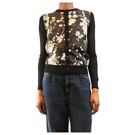 Dolce & Gabbana Schwarzer Cardigan mit Blumenmuster - Größe UK 8 Schwarz