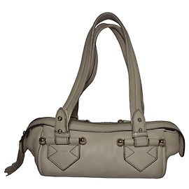 Lancel Sac à main en cuir écru Beige