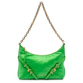 Piccola borsa a tracolla Voyou in raso verde Givenchy D'oro Verde