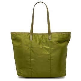 Prada Green Tessuto Canapa Logo Tote Green Olive green