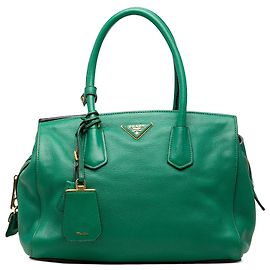 Tote en Vitello Daino vert Prada Vert