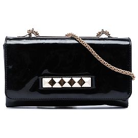 Pochette à chaîne Valentino Black Patent Vava Voom Noir