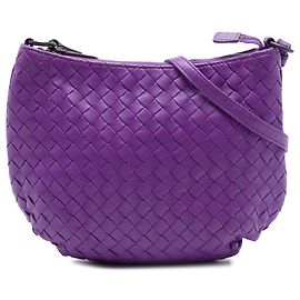 Bottega Veneta Bolsa transversal em nappa Intrecciato roxa, Small Roxo Roxo escuro