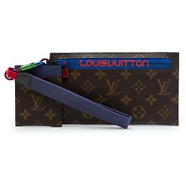 Pochette Louis Vuitton Brown Monogram Outdoor Ribbon Marron