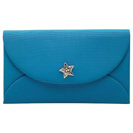 Clutch envelope Saint Laurent em jersey azul com estrela Azul