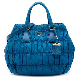 Borsa Prada Blue Tessuto Gaufre Blu