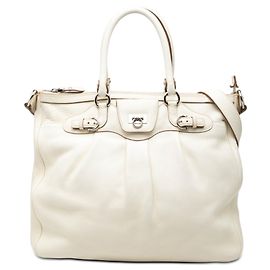 Salvatore Ferragamo Tote convertibile Gancini in pelle bianca Ferragamo Bianco