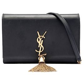 Carteira de corrente Kate Monogram em couro de vitelo liso preto Saint Laurent Preto