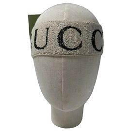 Cinta Gucci de toalla beige con logotipo Beige