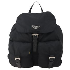 Prada Double Front Pocket Tessuto Medium Noir