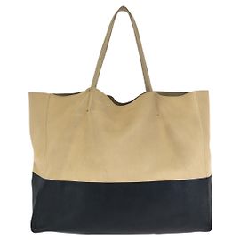 Céline Celine Leder Horizontal Cabas Tote Bag Braun Beige
