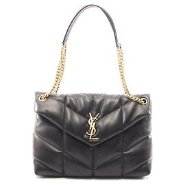 Borsa a tracolla Saint Laurent Loulou Puffer in pelle Nero