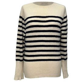 Erdem Gestreifter Crewneck-Pullover aus Multicolore-Kaschmir Mehrfarben