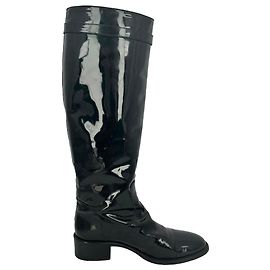 Botas de montar Fendi en charol negro Otro Impresión de pitón