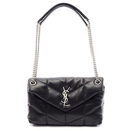 Borsa a tracolla Saint Laurent Loulou Puffer in pelle Nero