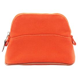 Hermès Pochette Bolide 15 Mini em lona e couro Hermes Laranja