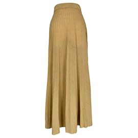 Jupe maxi plissée Ba&sh en polyester camel Jaune Camel
