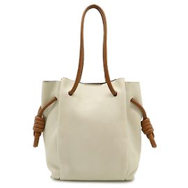 Loewe Flamenco Knot Small Tote Bag Leather Brown