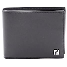 Fendi Squared FF Leather Wallet Black Black