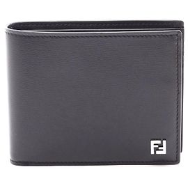 Fendi Squared FF Ledergeldbörse Schwarz Schwarz