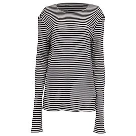 Pull à rayures Maison Martin Margiela en coton bleu marine Autre Imprimé python