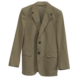 Prada Single-Breasted Jacket in Beige Cotton Beige