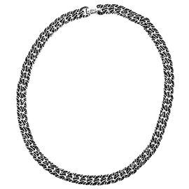 David Yurman Curb Chain Necklace with Black Diamonds in Silver Metal Silvery Metallic