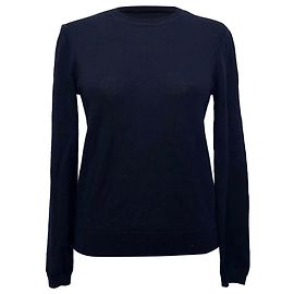 Apc A.P.C. Strickpullover mit Rundhalsausschnitt aus Navy Blue Merinowolle Blau Marineblau