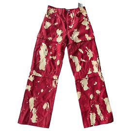 Balenciaga Pantalones de Algodón Rojo Lavado Roja Otro