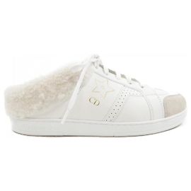 Christian Dior KCK369VES Calfskin Lamb Shearling Sneaker White
