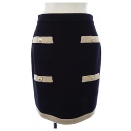 Jupe Chanel 100 pour cent cachemire Noir Beige