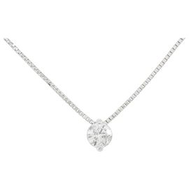 Autre Marque Diamant Halskette Pt900 Pt850 Silber
