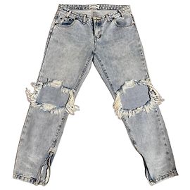 Autre Marque ONE x ONE TEASPOON Light Wash Distressed Jeans Hellblau